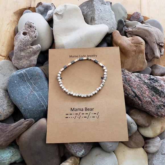 Mama Bear Morse Code Bracelet - Picture 3 of 3